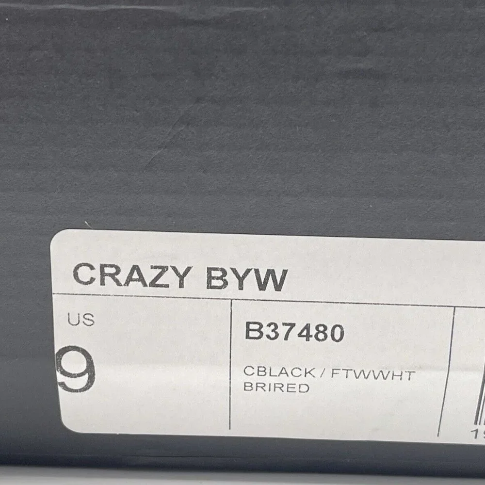 Adidas Crazy BYW Men's Basketball Shoes‎ Black Boost Size 9 90s Retro